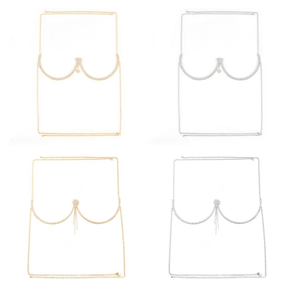 Кисточка Бюстгальтер Нагрудная Цепочка Цветок Цепочка на Грудь Панк Поддержка Груди Цепочка для Тела Платье с Низким Вырезом