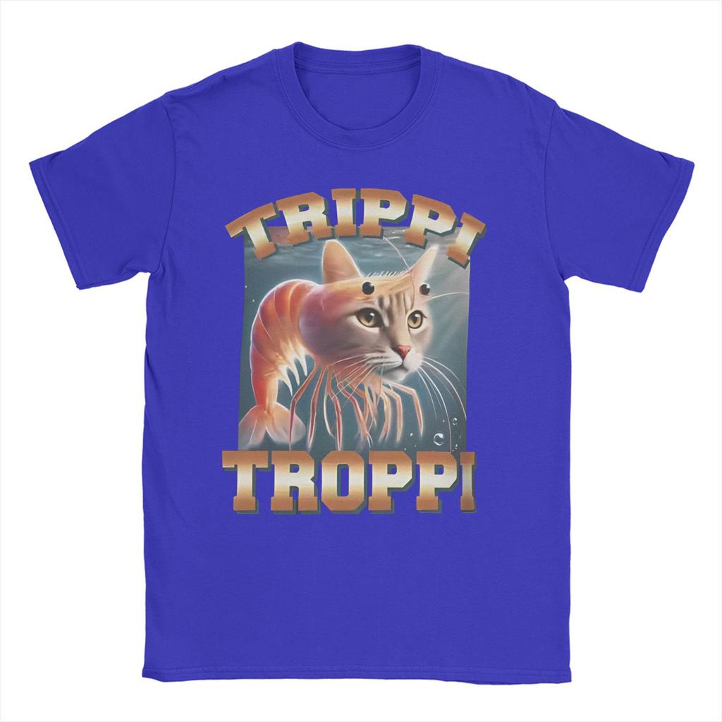 Мужские футболки TRIPPI TROPPI Итальянский мем про мозговую гниль Хлопковая одежда Повседневная футболка с коротким рукавом и круглым вырезом