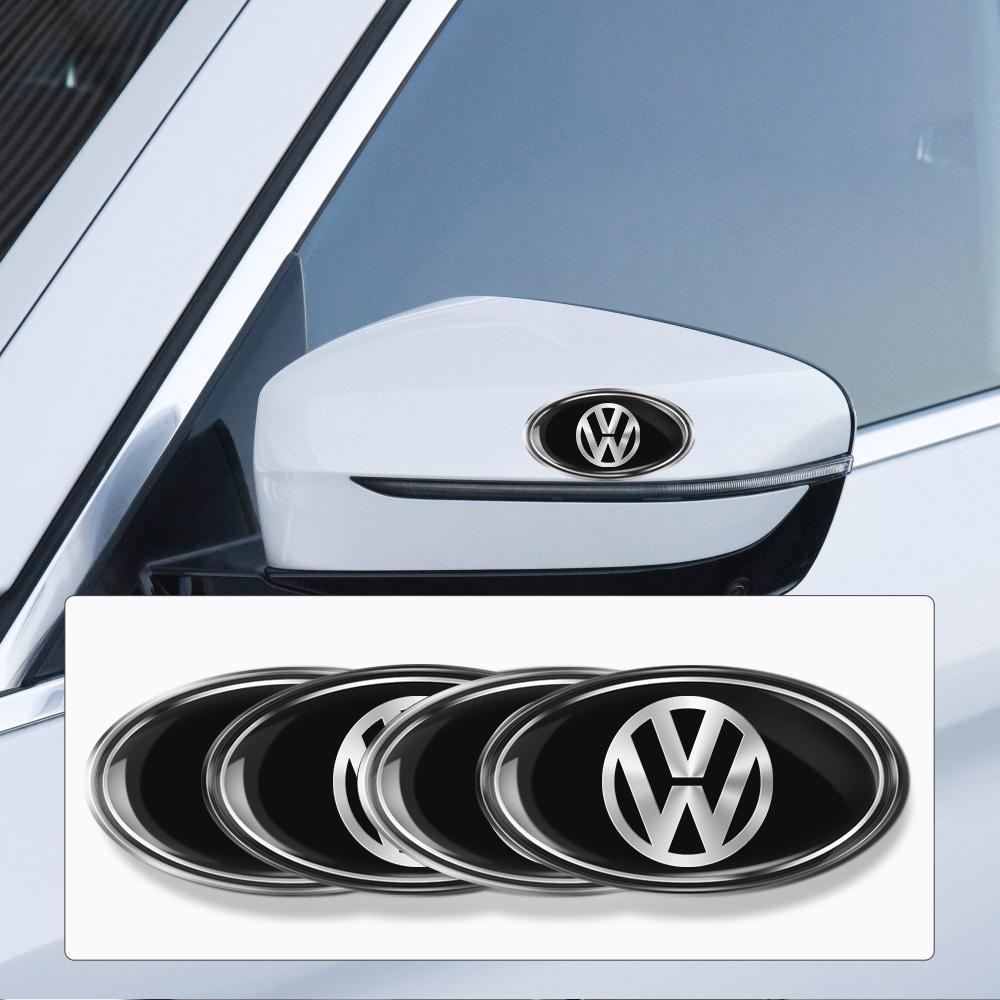EFG1 1pcs 3D Oval Car Emblem Ellipse Logo Badge Decal Car Sticker For VW New R Jetta GTI Golf Beetle PASSAT MK4 Bora Auto Accessories