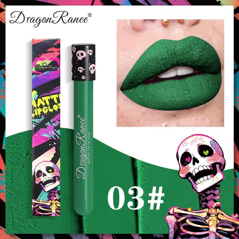 12 Color Halloween Lip Gloss Makeup Black Green Purple Lipstick Christmas Tint Moisturizer Waterproof Matte Lipstick Lip Pigment