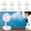 Portable Telescopic Desktop Fan Folding Atomizing Hydrating LED Fan USB Charging