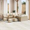 VidaXL 14-piece Garden Sofa Set Beige Poly Rattan, Modular Furniture for Garden and Terrace 3362461