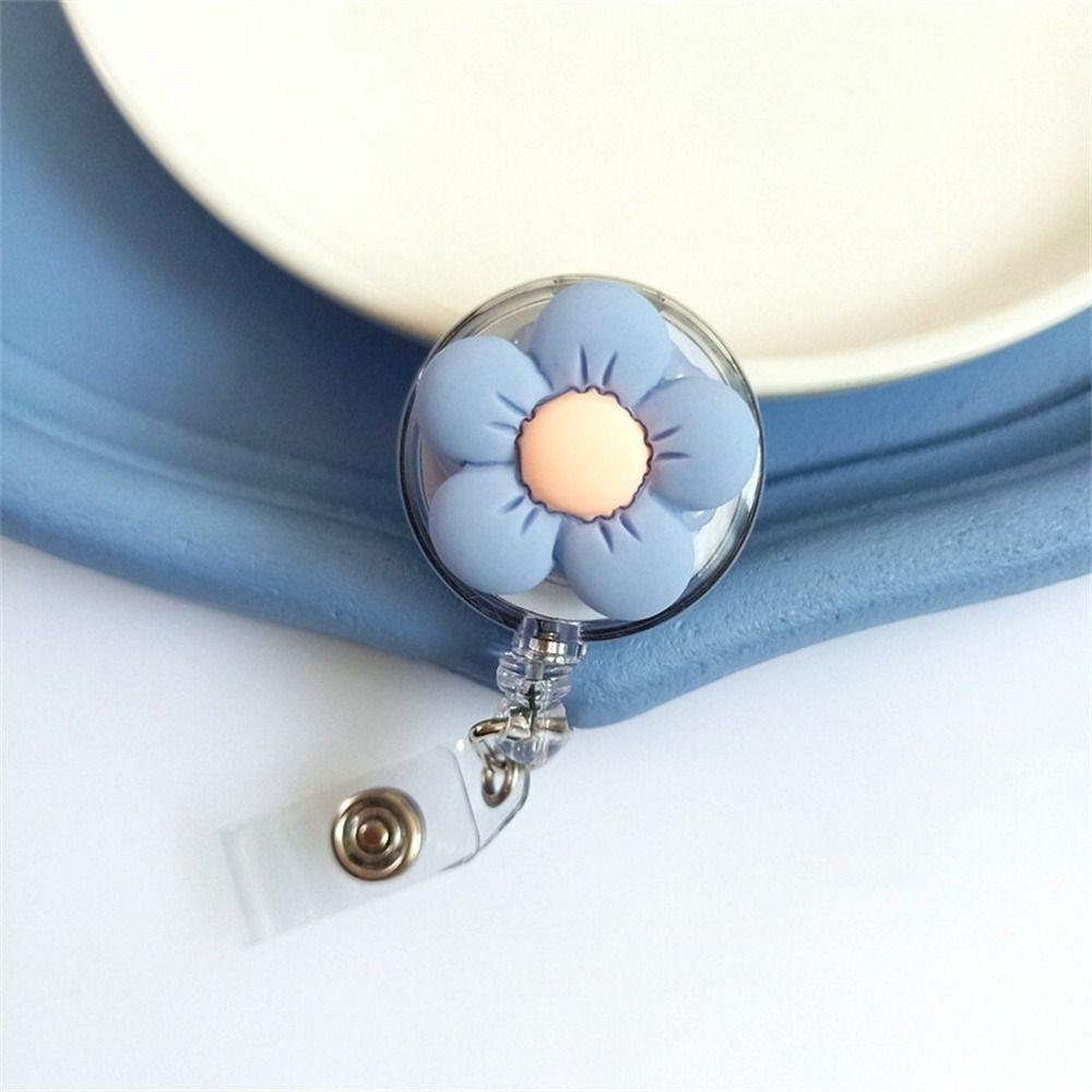 Держатель для значка с изображением флоры и цветка, выдвижная легкая пряжка, офисные школьные принадлежности