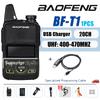 Baofeng BF-T1 Mini Walkie Talkie 1/2/4PCS UHF 400-470Mhz USB Charger Portable Two Way Radio 1500mah 20CH Kids Gifts Transceiver