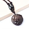 Natural Obsidian Pi Xiu Pendant for Men & Women: Lucky Birth Year Amulet, Couple's Accessory Gift