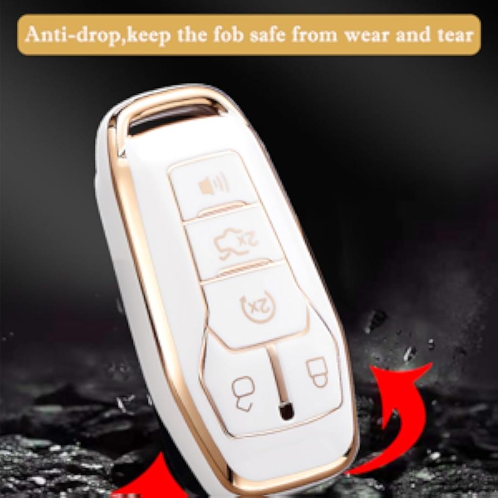 Для чехла на брелок Ford с цепочкой для ключей, мягкий чехол из ТПУ премиум-класса с полной защитой для ключа Ford Fusion Mustang, защитный чехол для дистанционного ключа Lincoln Smart