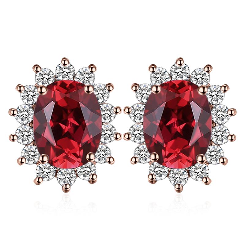 JewelryPalace Созданные Синий Сапфир Рубин Серьги-гвоздики из Серебра 925 Пробы Натуральный Аметист Гранат Перидот Топаз Принцесса Диана