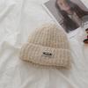 Японская однотонная шапка из шерсти с цветными буквами, простая, подчеркивающая лицо, маленькая, свободная, универсальная вязаная шапка