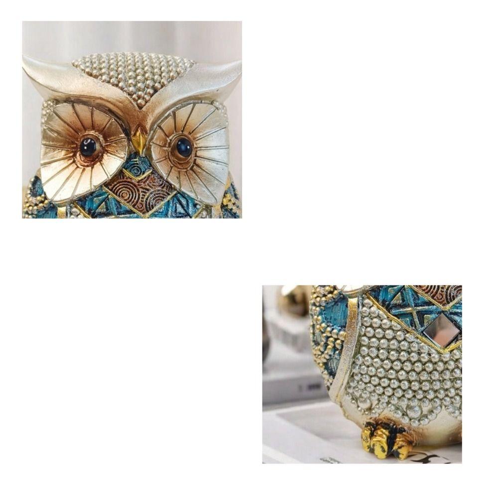 Ретро Статуэтка Животного Роскошная Миниатюрная Фигурка Скульптура Украшение Фойе Сова Орнамент Подарок