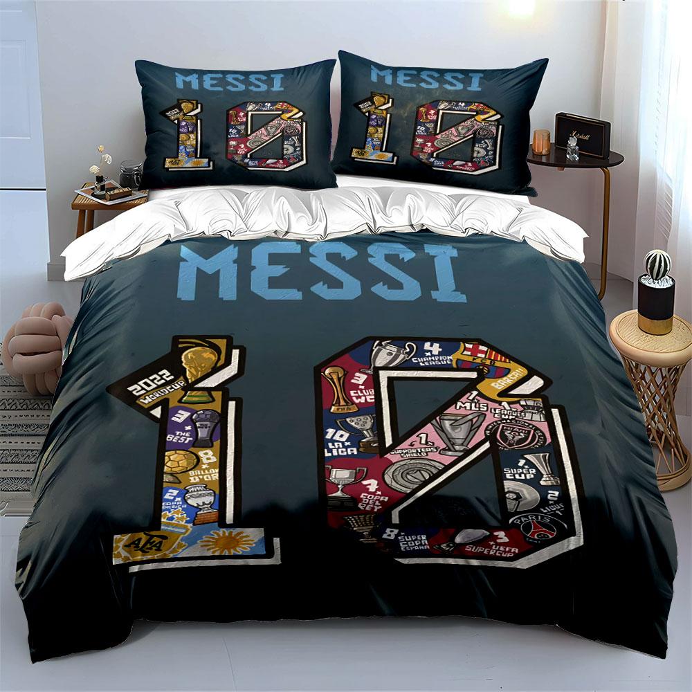 Messi 10 Sports Trophy Bedding Set Bedding Duvet Cover Set Duvet Cover Pillowcases (1 * Duvet Cover 2 * Pillowcases, without duvet insert)