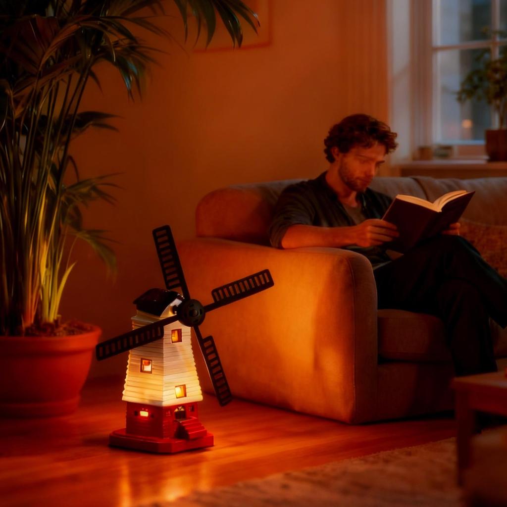 Солнечный Светильник Дом Декоративная Светодиодная Фигурка Ветряной Мельницы Солнечная Подсветка Статуя Ветряной Мельницы Для Сада Двора Заднего Двора Дорожки