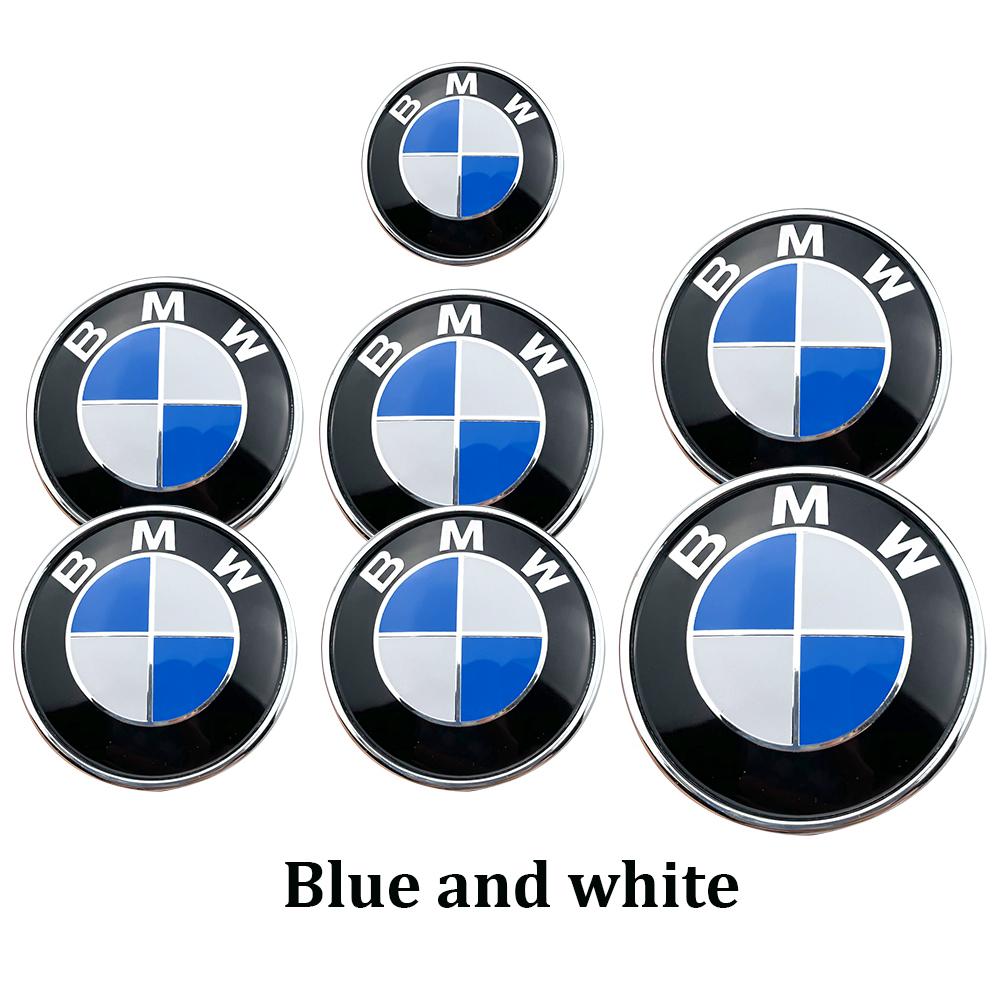 7Pcs Car Hood Front Rear Trunk Emblem Badge For BMW original Logo all black E36 E46 E53 E90 E60 E93 E87 G01 G20 X3 X5 F30 F20 X6