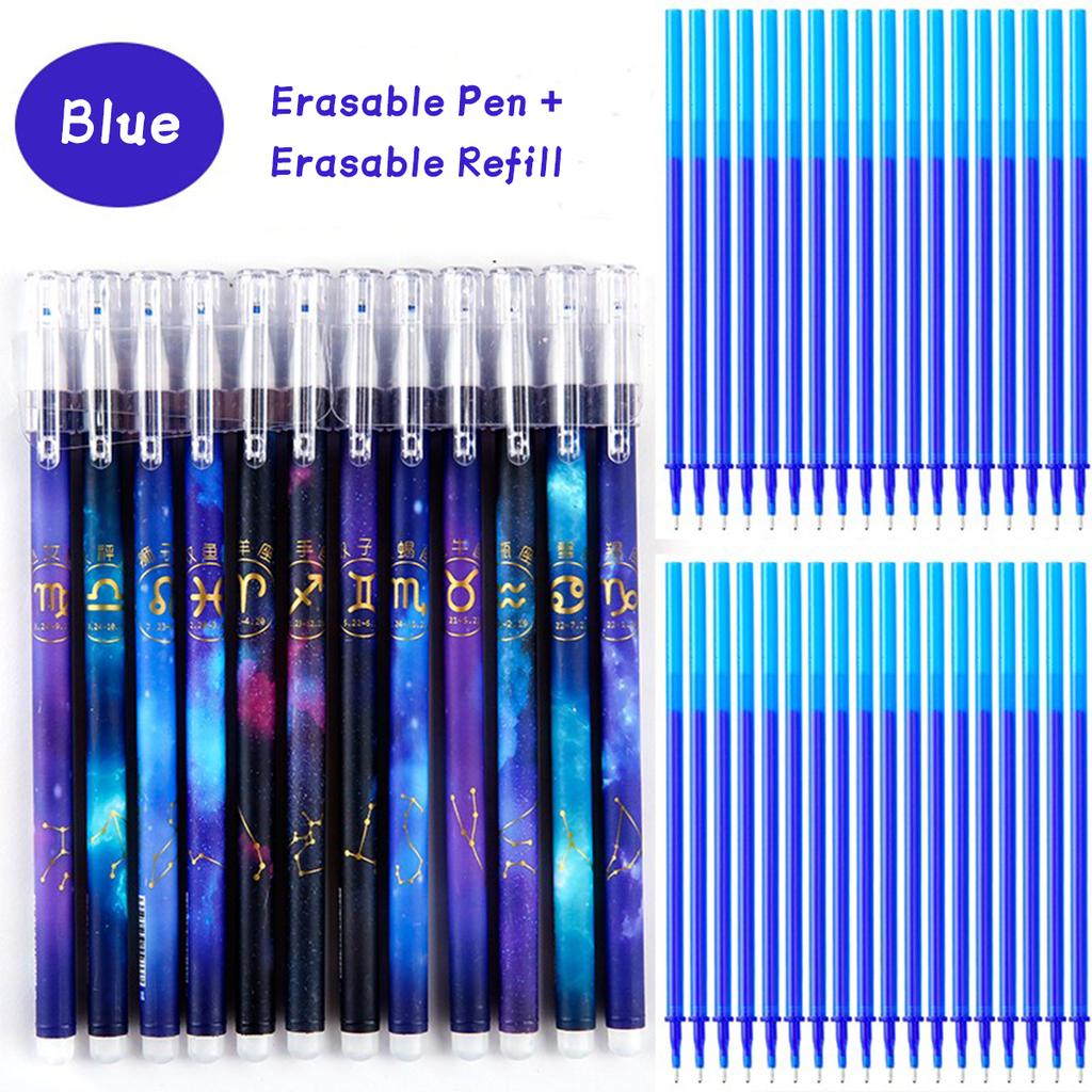 12 шт./коробка Стираемая гелевая ручка «Двенадцать созвездий» 0,5 Игла Полный стержень Шлифовка Термостираемая ручка Школьные офисные принадлежности