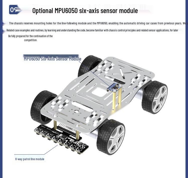 Mini Smart Car Chassis: Metal Wheel, 4WD Differential, TI Cup Design, 15cm Motor