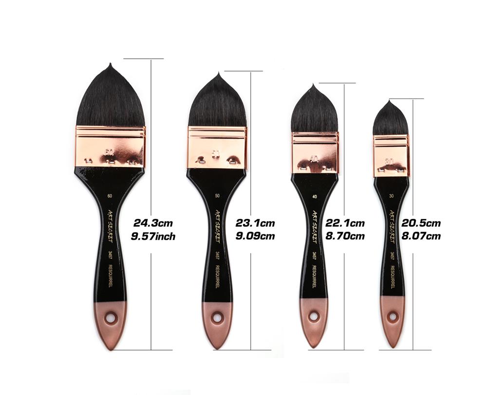 Dainayw Premium, 4 шт., круглые/плоские кисти для рисования с беличьим волосом, большой набор мягких кистей для мытья