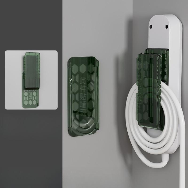 Self Adhesive Plug Holder, Wall Mounted No Drilling Socket Fixing Sticker, Home Seamless Sticker, Nail Free Creative Plug Holder