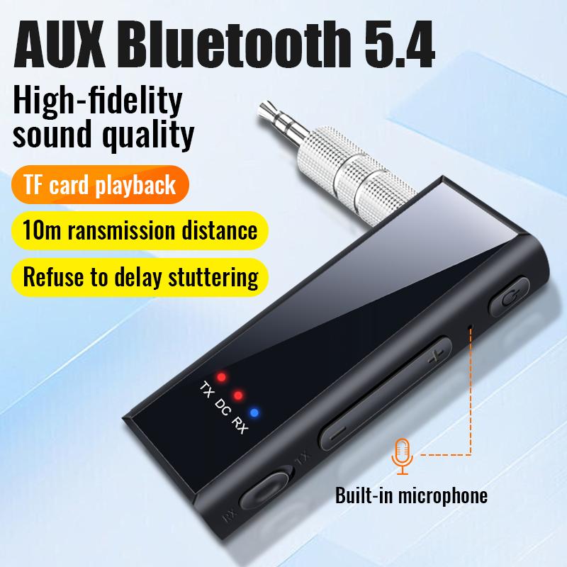 2 в 1 Bluetooth 5.4 аудио приемник передатчик 3,5 мм AUX стерео музыкальный беспроводной адаптер для ПК ТВ наушников