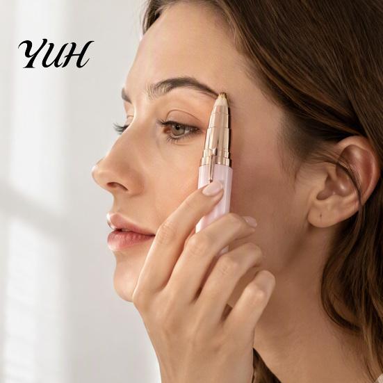 Facial Hair Removal Electric Eyebrow Trimmer for Women, Rechargeable Cordless Painless Grooming Tool Removal, Portable Eye Brow Shaver Razor