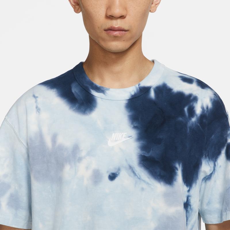 Nike T Shirts Men's Slate Blue Crew Neck Moderate Straight Fit DD2721-104