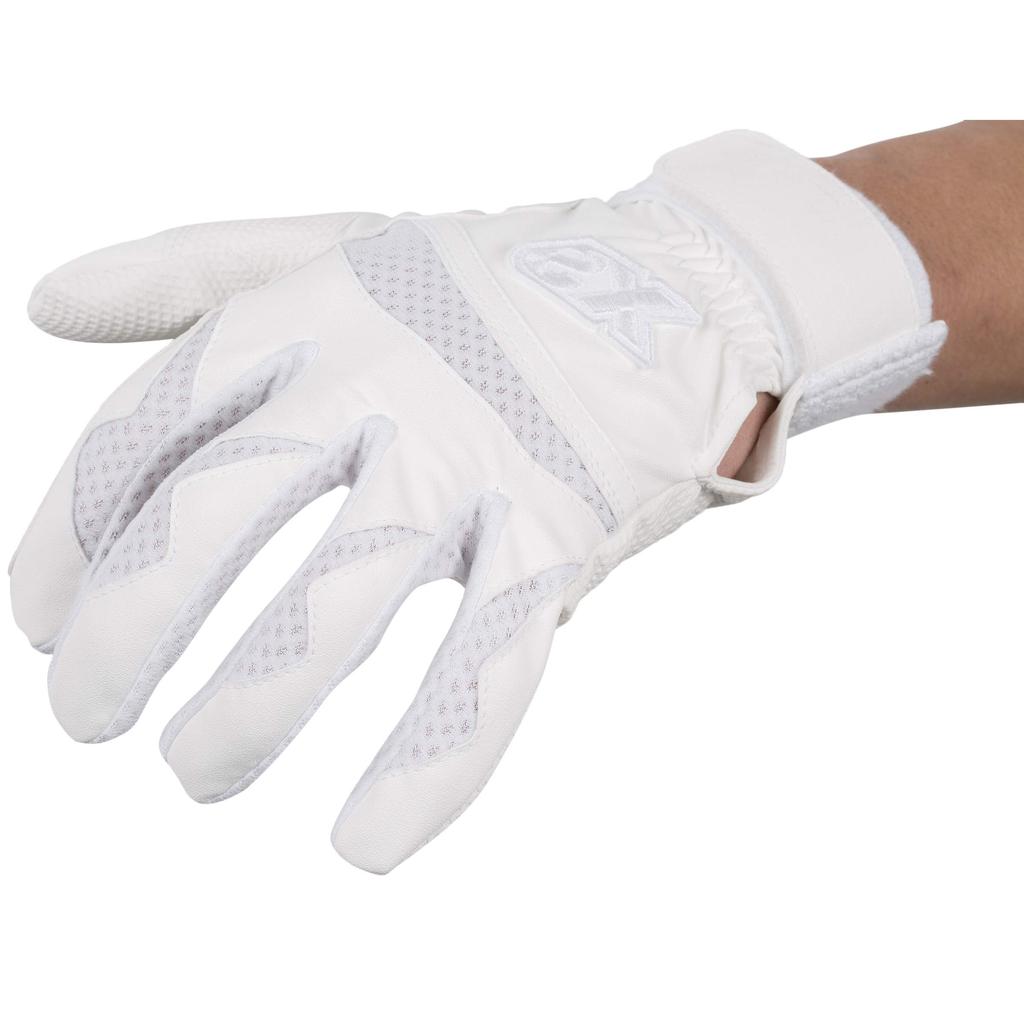 XANAX Baseball Batting Gloves for Both Hands BBG500K White X White M Compatible with High School Baseball
