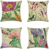Ретро Растение Цветочный Принт Лен Наволочка Дом Гостиная Диван Автомобильная Подушка