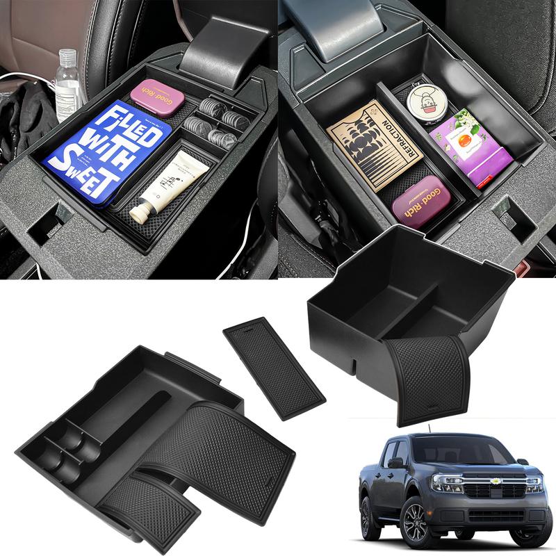 Double Layers Center Console Organizer Tray for 2024 2025 Ford Maverick Armrest Storage Box Car Storage Accessories