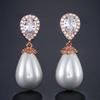 ZAKOL Brand Water Drop Simulated Zircon Dangle Earrings for Women Fashion Lady's Ear Accessory Wedding Engagement Party Zircon