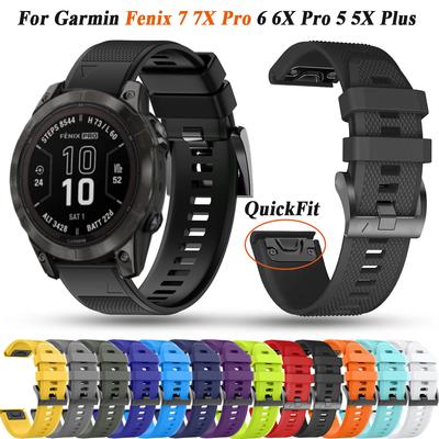 22 26мм Силиконовый браслет QuickFit для Garmin Fenix 7X 7 Pro 51 47мм 6X 6Pro Solar 5 5X Plus MARQ Mk2i Mk2 Смарт-ремешок