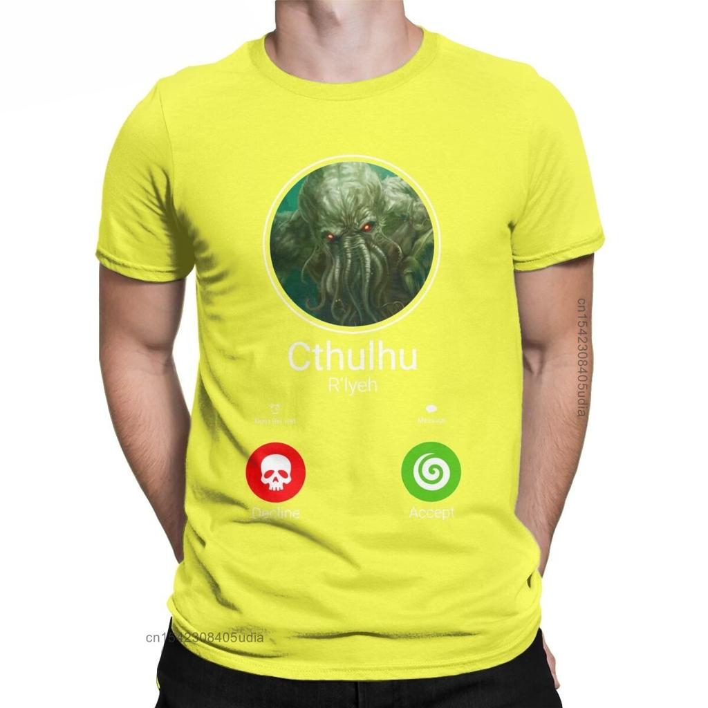 Мужская футболка «Зов Ктулху Лавкрафта», хлопковая уличная одежда Camisa, футболки с круглым воротником для отдыха, Harajuku, одежда унисекс, футболка