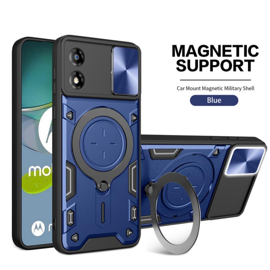 Магнитный чехол-слайдер для телефона Motorola Edge 50 Pro, с подставкой, противоударный, защитный чехол для G84 G73 G54 iPhone 17 Samsung S26