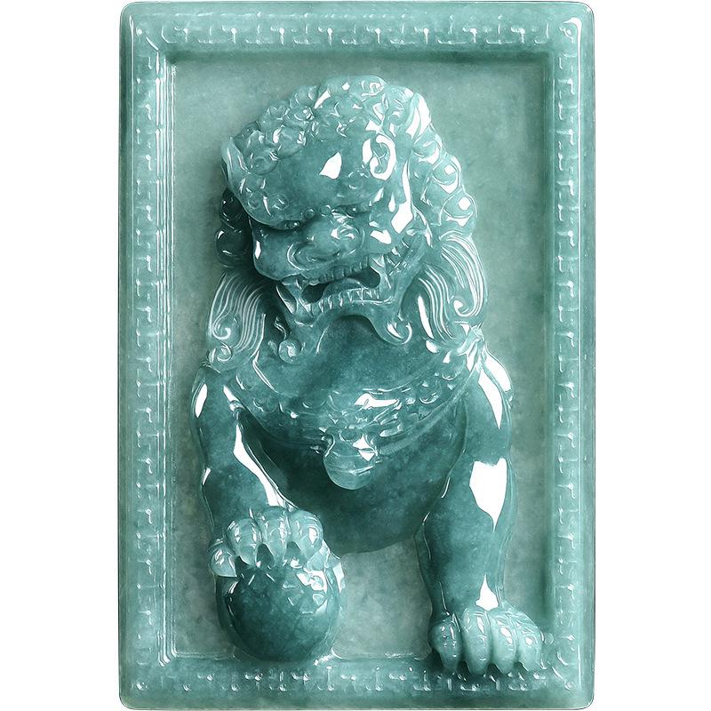High-Grade A-Grade Jade Blue Water Lion Pendant for Men