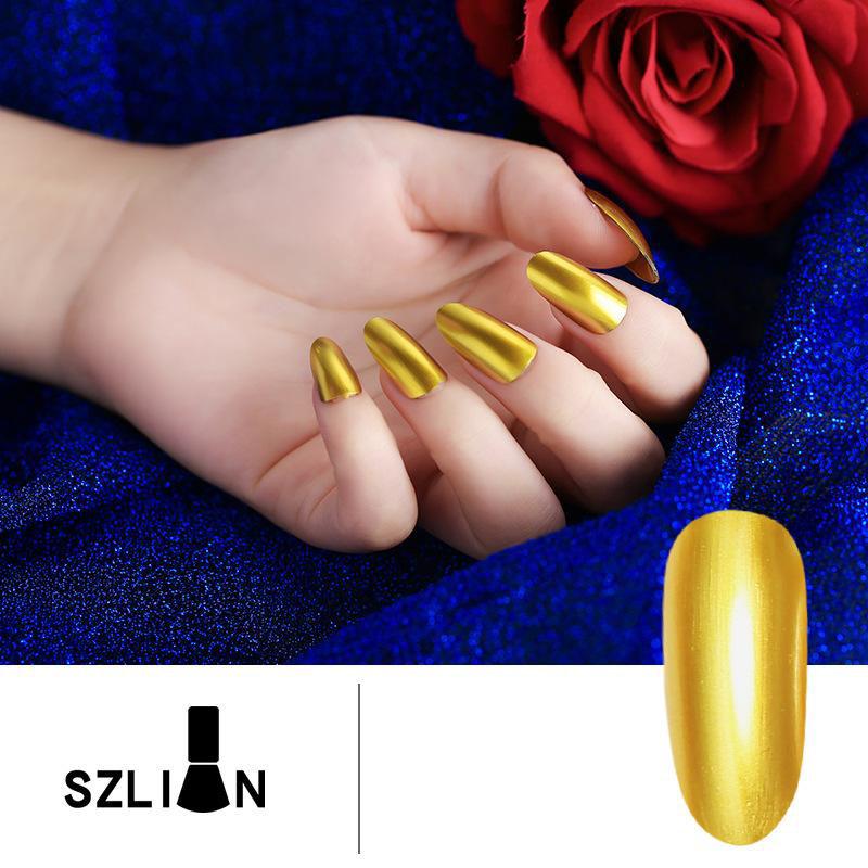 Rose Gold Silver Magic Mirror Effect Long-Lasting Metallic Nail Polish for DIY Nail Art Decoration