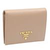 Складной кошелек Компактный размер PRADA 1MV204 QWA SAFFIANO METAL CIPRIA Бежевый [Prada] Женский [Товар]