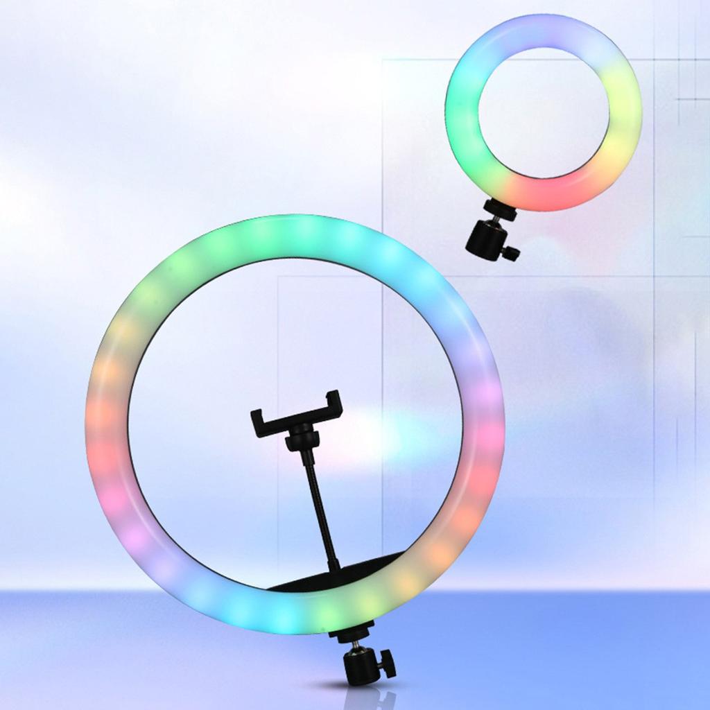 8/10/12-дюймовая RGB светодиодная кольцевая лампа для селфи со штативом и USB-разъемом для живого макияжа