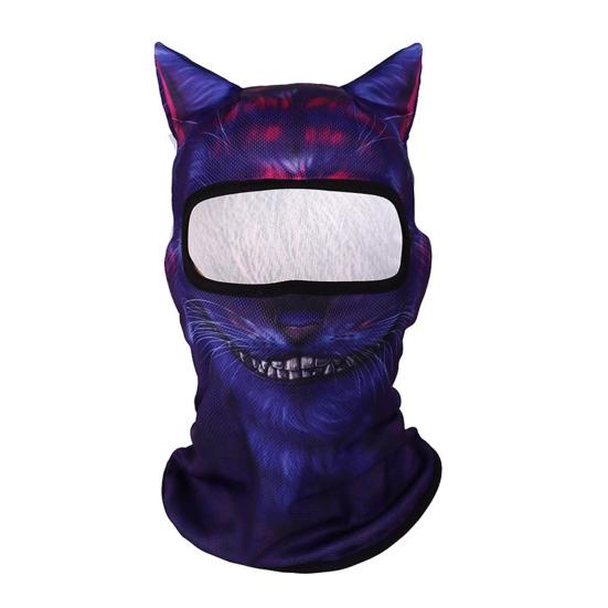 3D Cat Велосипедная Балаклава с капюшоном и ушками, Балаклава с принтом животных для активного отдыха, музыкальных фестивалей, рейвов, лыж