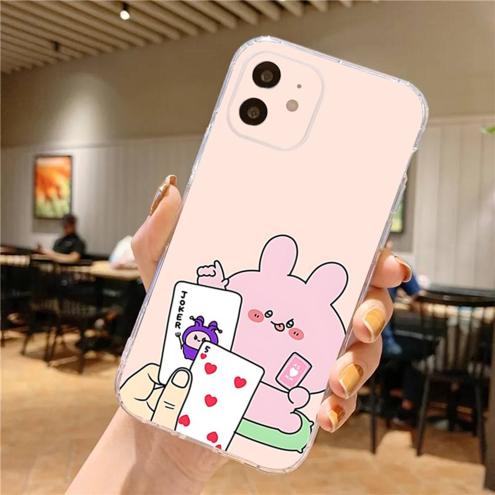 Phone Case For iPhone 17,16,15,14,13,12,11 Pro,Max,Plus,X,XS,XR,SE4,E Mini A-Asamimichan Cartoon Transparent Soft Cover