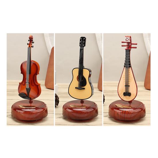 Прочная музыкальная шкатулка для скрипки украшает вращающуюся музыкальную функцию