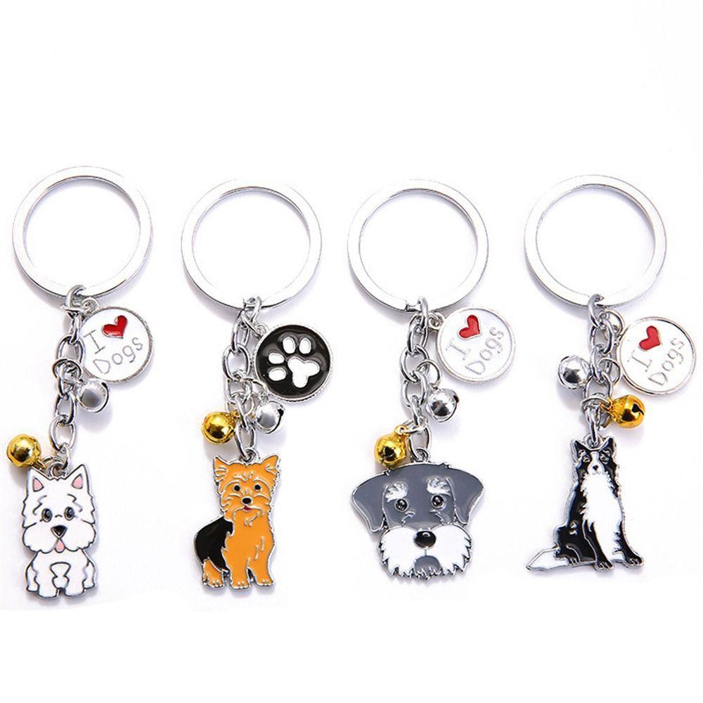 Enamel Golden Retriever Maltese Animal Bell Pet Keyring Pet Keychain Dog Keychain Dog Pendant