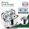 For AirPods 4 Case TPU+PC Compatible with MagSafe Stand Bluetooth-compatible Earbuds Cover with Carabiner