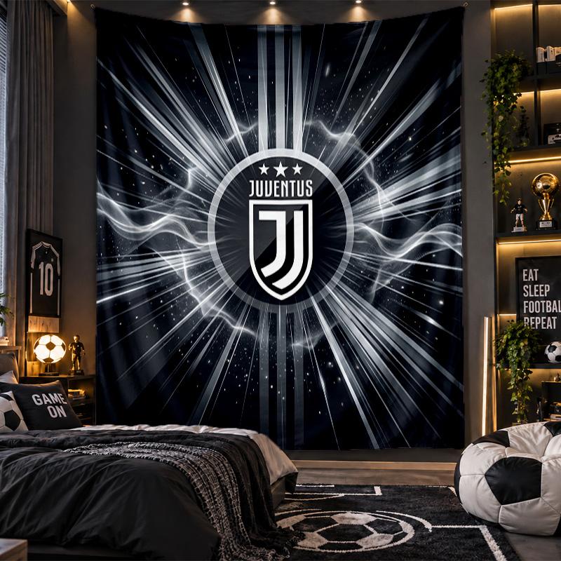 Wall Hanging Tapestry Juventus FC Print Cloth for Living Room Bedroom Home Decor