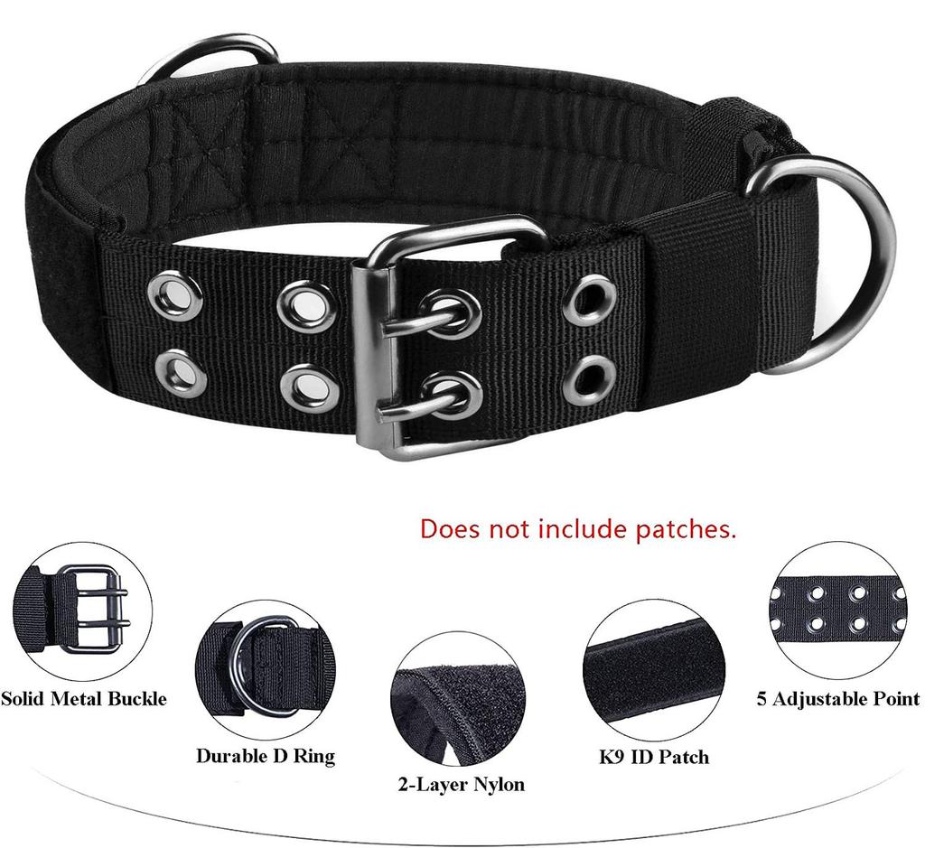 Регулируемый тактический ошейник для домашних животных, прочный двойной пряжкой, тренировочный поводок и ошейник для немецкой овчарки, аксессуары для больших и средних собак