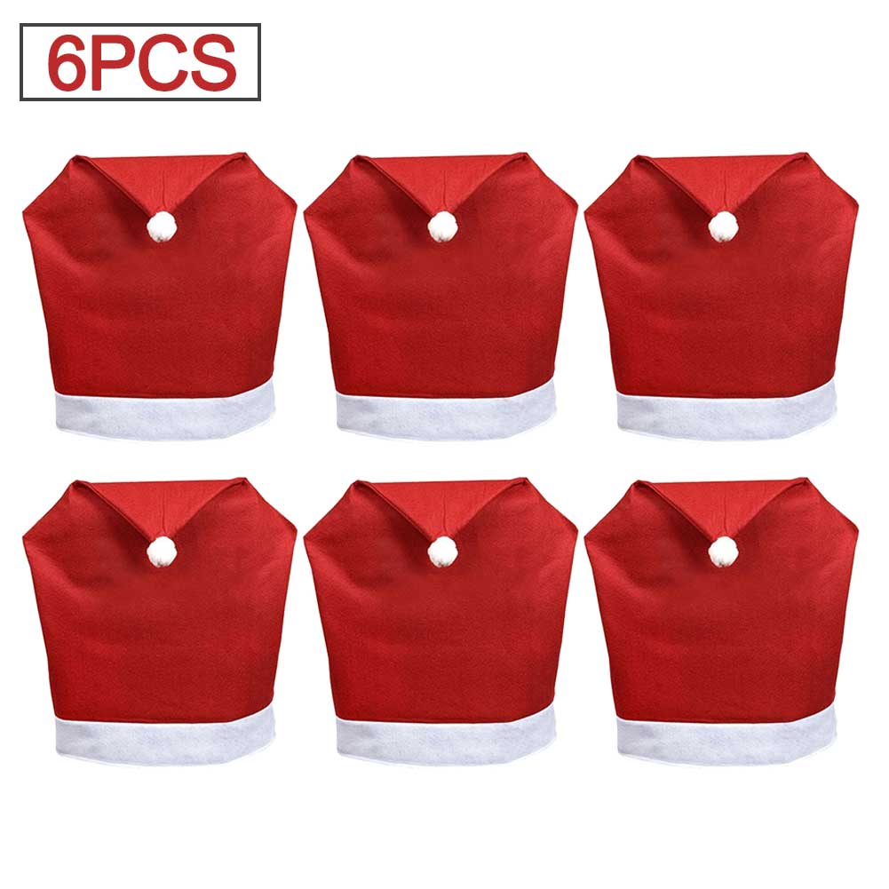 Christmas Chair Cover Red Non-woven Chair Cover Christmas Table Decoration Dining Chair Cover Christmas Party Party Supplies