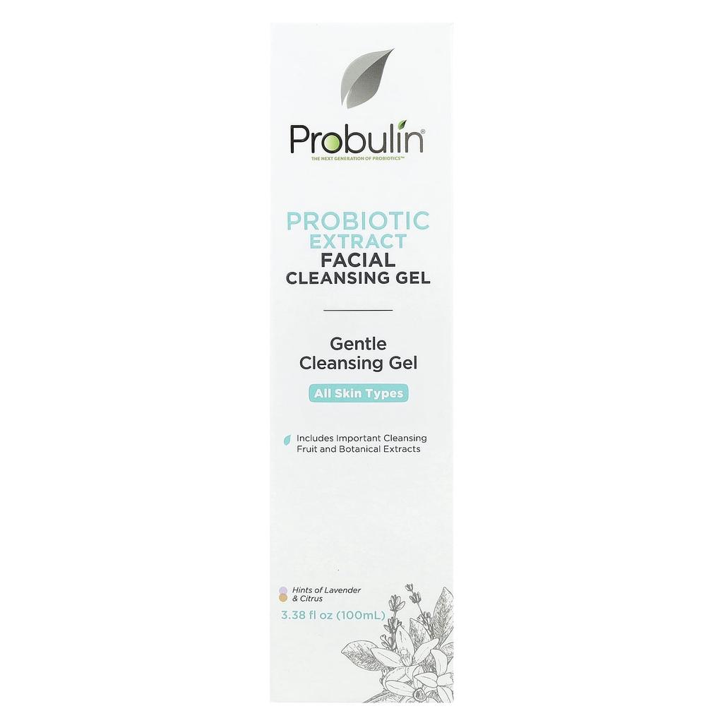 Probulin Probiotic Extract Facial Cleansing Gel, Lavender and Citrus, 3.38 Fl Oz (100 Ml)
