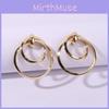 Gold Metal Women Earrings Geometric Shape Electroplated Fashion Office Looks