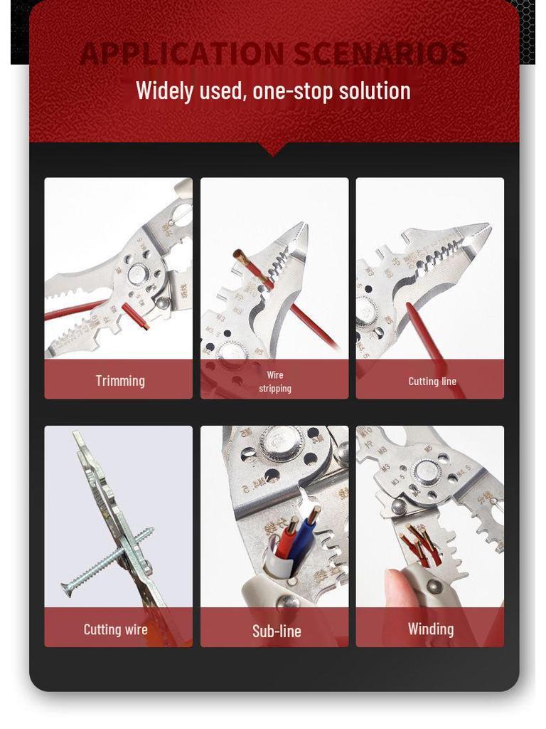 Универсальный 2025 Многофункциональный Электрик Инструмент для Зачистки и Обжима Проводов с Функциями Сгибания в Петлю и Резки Проводов