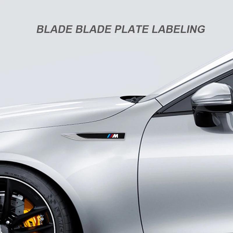 1Pair Car Side Fender Knife Stickers Emblem Badge Decals Trim Styling For BMW Performance M Power M3 M5 E46 E39 E36 E34 E30 E90 HLSRM1