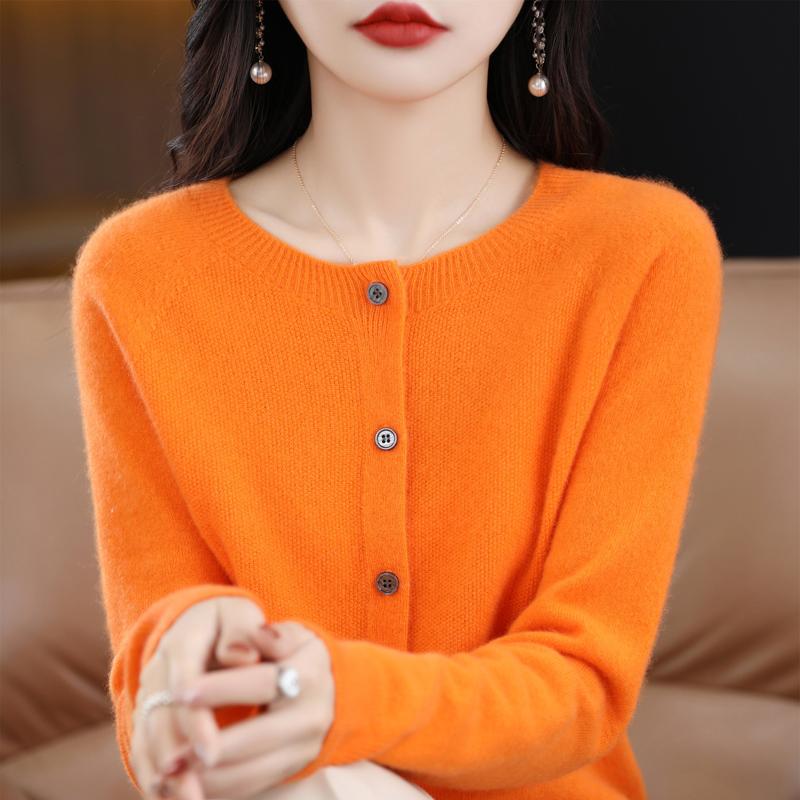 Женский кашемировый кардиган QingHe 30% кашемира - Мягкий и теплый свитер из смесовой шерсти