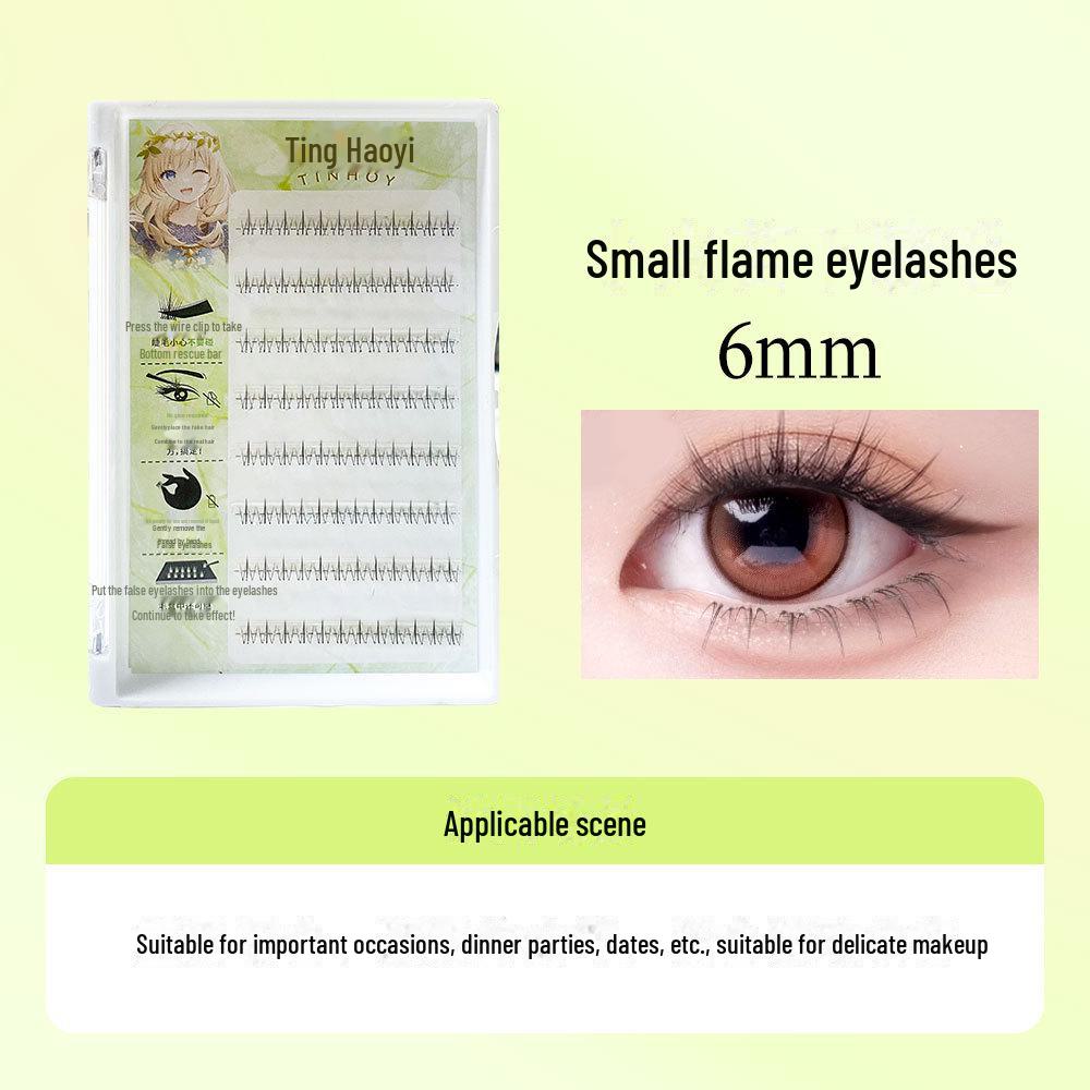 Накладные ресницы Tinghaoyi No-Glue Small Flame для нижних ресниц — самоклеящиеся, с прозрачным стержнем, удобные для начинающих