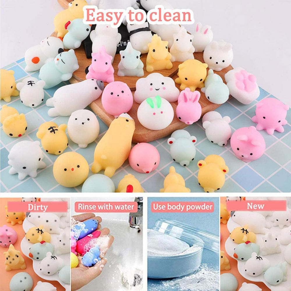 50PCS Mochi Squishy Squeeze Toys Mini Animal Anti-stress Toys Party Favors Stress Relief Toys Packs