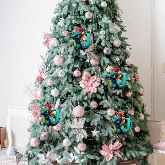 Рождественская елка Подвеска Мультфильм Динозавр Письмо Украшение для дома Окно автомобиля 2D Плоский